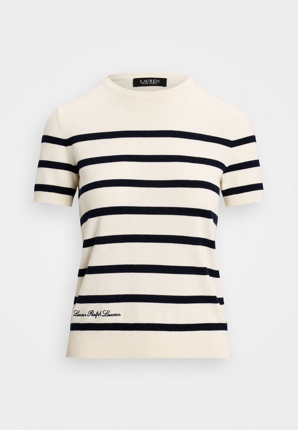 STRIPED SHORT SLEEVE SWEATER - Print T-shirt4
