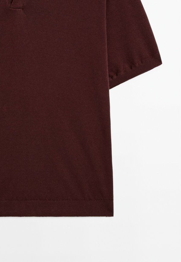 V-NECK - Polo shirt - mottled bordeaux4