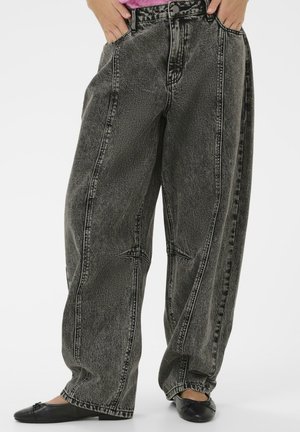 HW BARREL  - Wide leg - dark grey washed denim