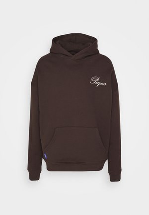 PEQUS HANDWRITTEN LOGO HOODIE UNISEX - Bluza z kapturem - brown