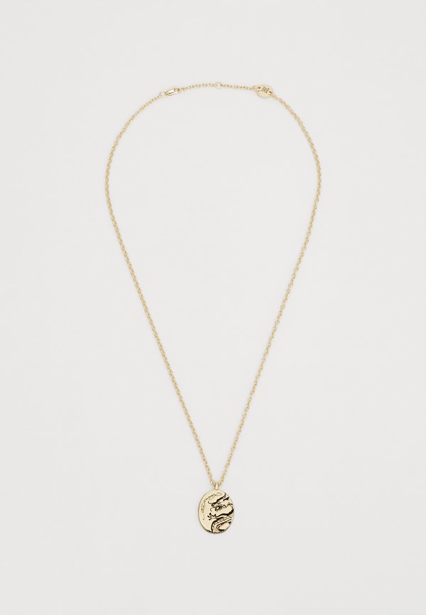 DRAGON ENGRAVED OVAL PENDANT NECKLACE UNISEX - Necklace3