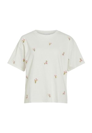 VILA, SHORT-SLEEVED T-SHIRT VIMONIE ROUND NECK - T-shirt con stampa - snow white
