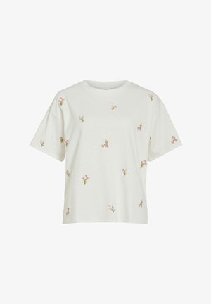 VILA, SHORT-SLEEVED T-SHIRT VIMONIE ROUND NECK - T-shirt con stampa - snow white