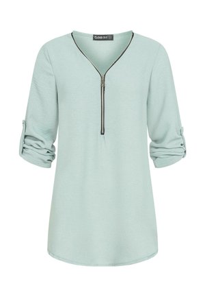 Cloud 5ive MIT TURN-UP-ÄRMELN UND ZIPPER - Blúz - green