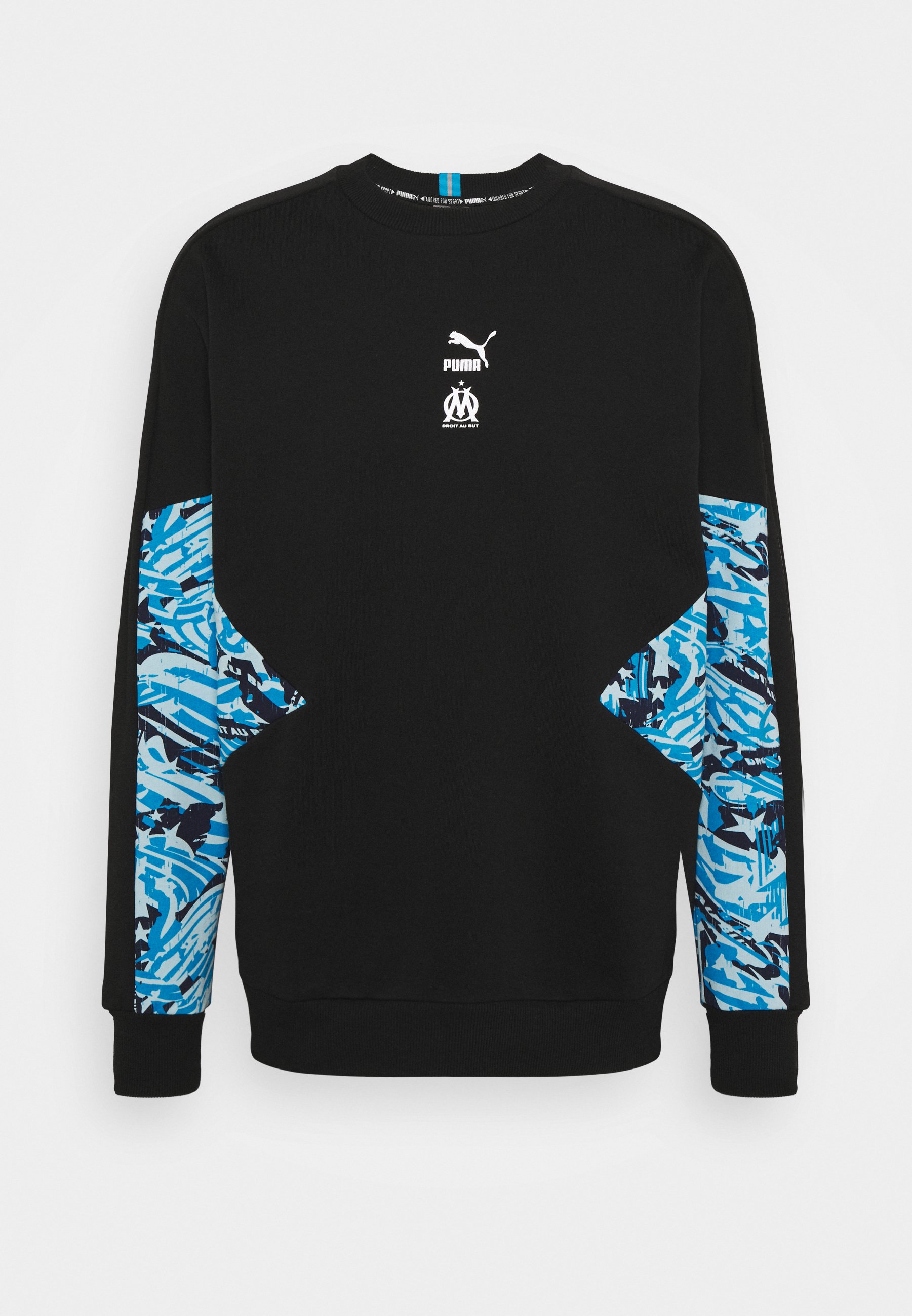 Puma OLYMPIQUE MARSEILLE CREW - Club wear - black - Zalando.co.uk