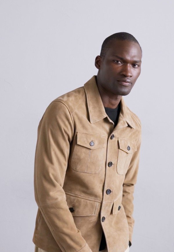 LANE - Leather jacket - forest leaves2