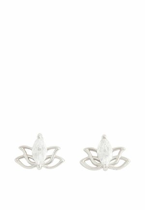 TONE SPARKLE LOTUS FLOWER STUD - Ohrringe - sterling silver-coloured