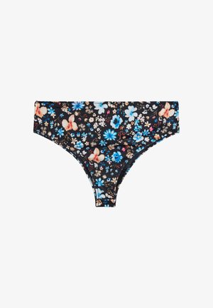 Zizzi, GEBLÜMTE BRAZILIAN-BIKINIHOSE - Bas de bikini - blau