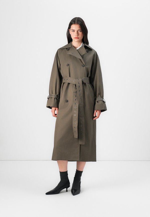 DOUBLE BREASTED  - Trenchcoat - mole dark