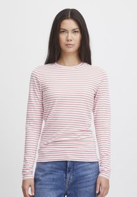 ICHI - MIRA  - Langarmshirt - cloud dancer w pink stripe Thumbnail-Bild 1