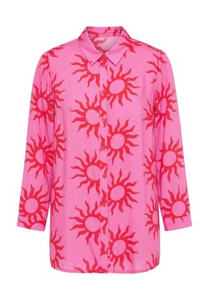 Studio Untold, SUN PRINT V-NECK BLOUSE - Skjortebluser - pink