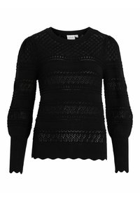 VILA Stickad tröja - black