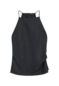 HALTER TOP WITH STRAIGHT NECKLINE - Débardeur - mottled dark blue
