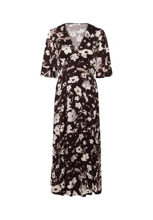 Soaked in Luxury, SLCLERO MIDI PRINTED DRESS SS - Robe longue - brown flower print