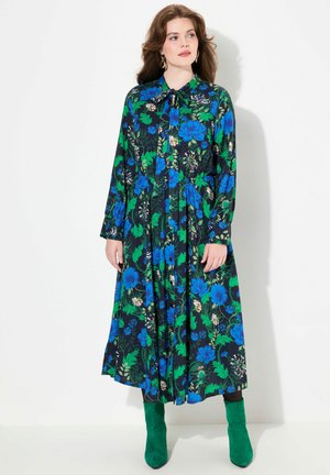 FLORAL BOW TIE LONG SLEEVE - Skjortekjole - black