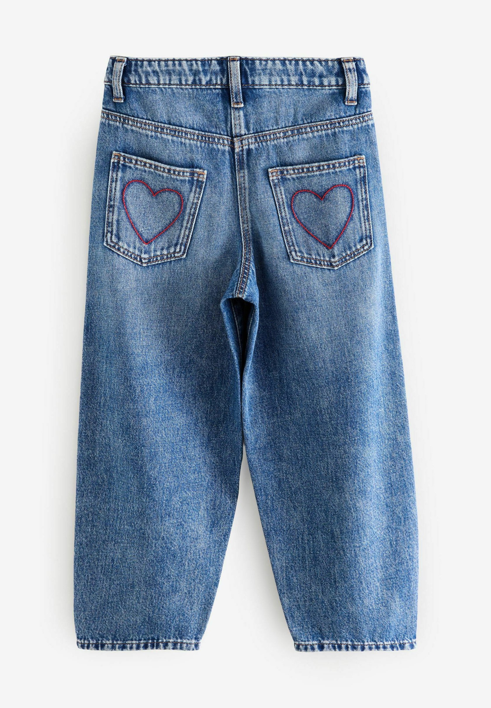 Next HEART EMBROIDERED BALLOON - Jeans Relaxed Fit - blue denim