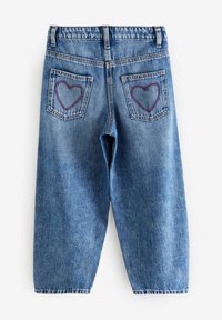 Next HEART EMBROIDERED BALLOON - Laza szabású farmerek - blue denim
