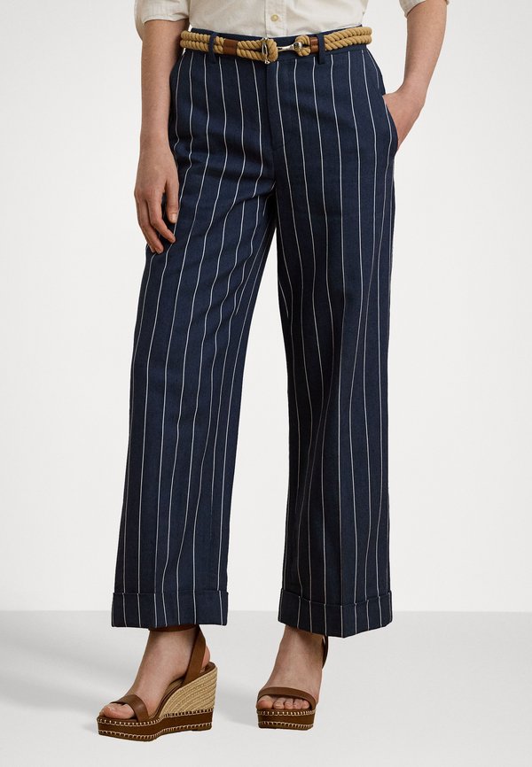 Striped Herringbone Cropped Pant - Trousers