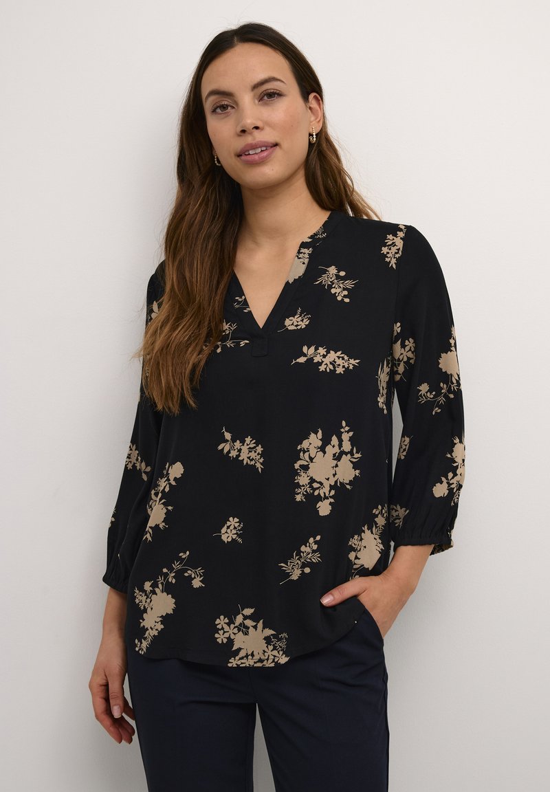 Kaffe - CLAIRE - Bluse - black brown flower print, Vergrößern