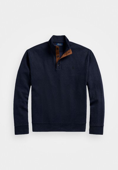 Polo Ralph Lauren HERRINGBONE PRINT LUXURY JERSEY PULLOVER - Topper langermet - winter navy heather