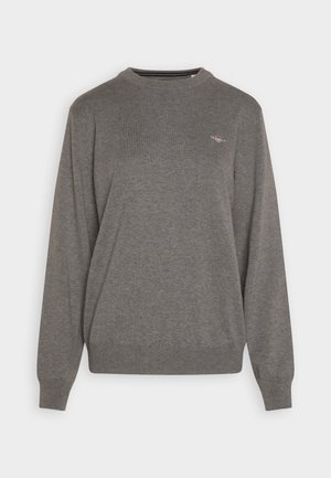 GANT CLASSIC C NECK - Bluza - dark grey melange