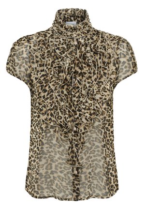 LILJASZ CRINKLE SS - Chemisier - black reg leo