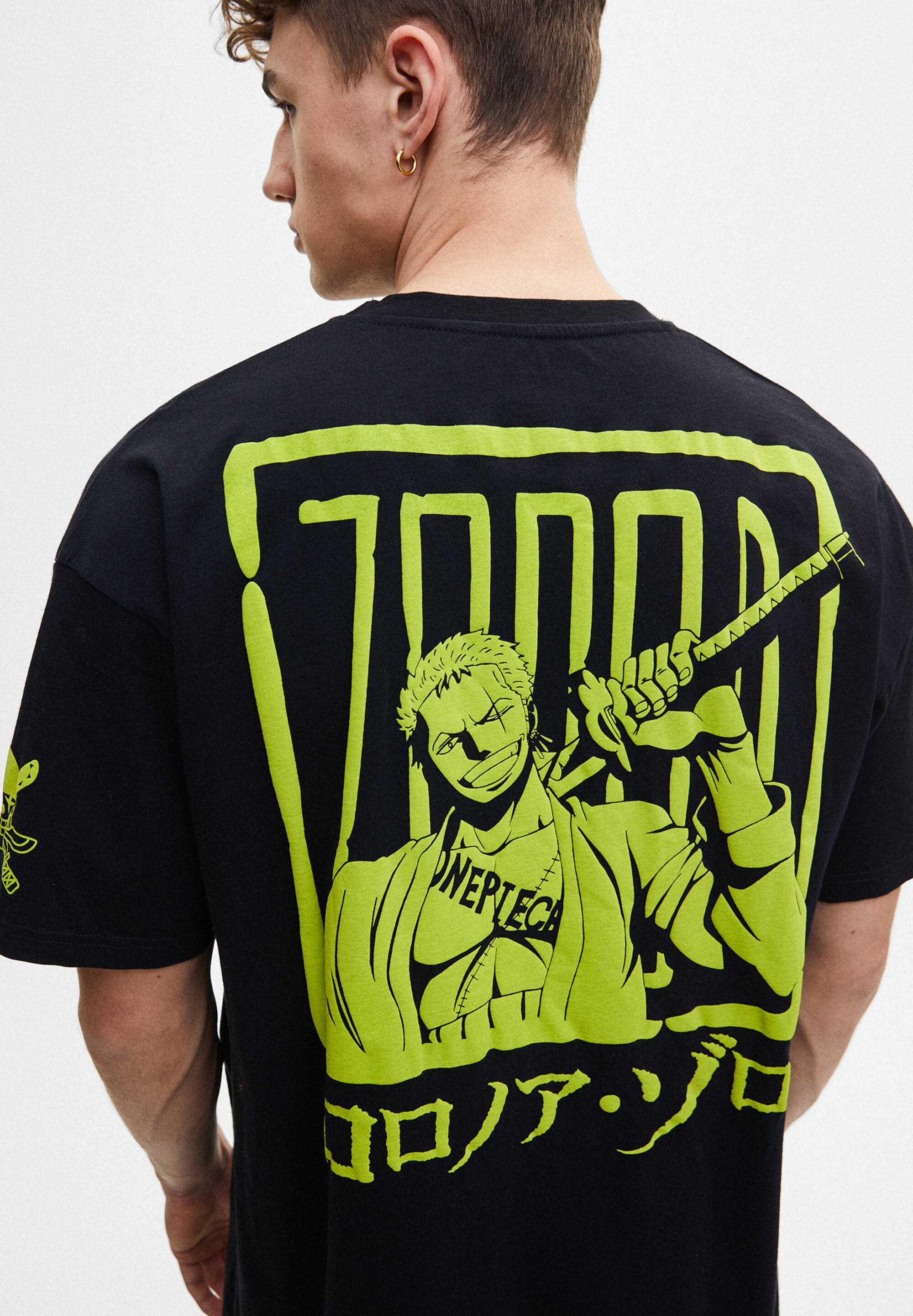 PULL\u0026BEAR ONE PIECE ZORO - T-shirt con stampa - black/nero - Zalando.it