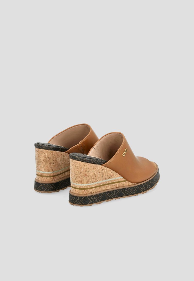 Damen Flache Pantoletten | LIU JO Pantolette hoch walnut/cognac - ZJ22067 Damen Flache Pantoletten | LIU JO Pantolette hoch walnut/cognac - ZJ22067