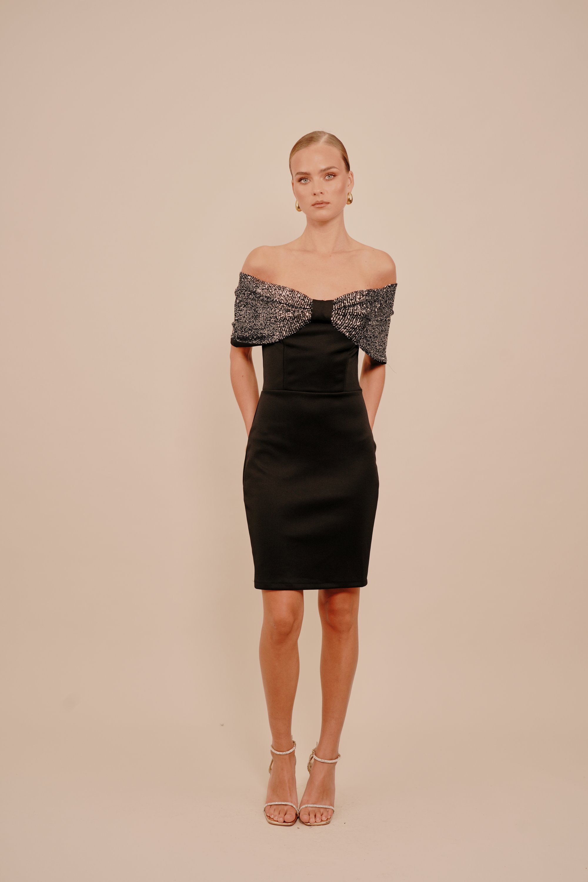 WAL G. POLLY SEQUIN - Cocktail dress / Party dress - black/silver-coloured/ black - Zalando.ie