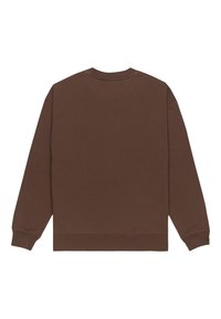 Bruine crewneck sweatshirt met lange mouwen, gemaakt van zacht katoen. Heeft een standaard pasvorm en ribgebreide boorden en zoom. Geen patronen.