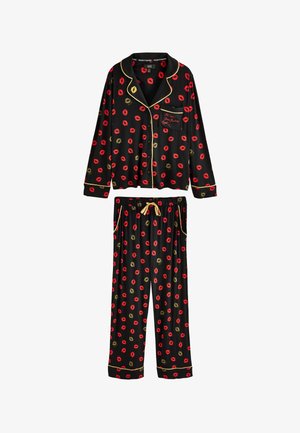 Rockett St George, SET REGULAR FIT - BUTTON THROUGH - Nachtwäsche Set - black red lips