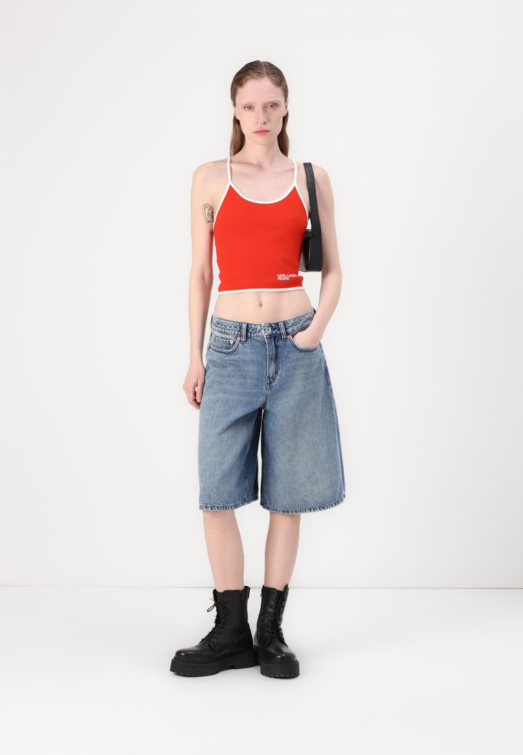 売れ筋商品|||カール ラガーフェルド ジーンズ Tシャツ レディース トップス CONTRAST BINDING TANK - Top - poinciana CONTRAST BINDING TANK - Top - poinciana