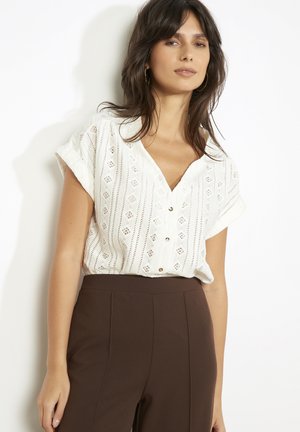 EMBROIDERED - Blusa - vanilla white