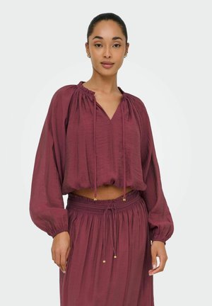 JDY, TOP JDYPAIGE TOP - Blouse - oxblood red