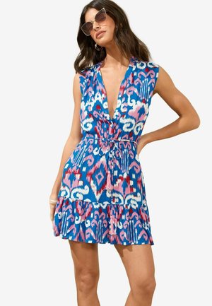 PRINTED CRINKLE SLEEVELESS MINI - Paitamekko - blue ikat