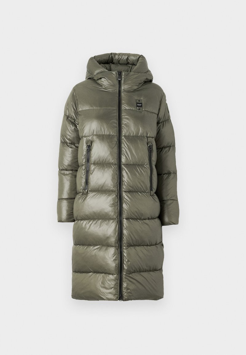 Blauer Wintermantel olijfgroen