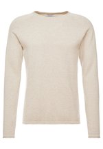 JACK & JONES Herren Strickpullover JJecooper – Noos Crew Neck, Weicher Baumwollmix, Oatmeal Farbe