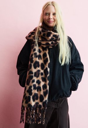 Bershka ANIMAL PRINT - Schal - dark brown