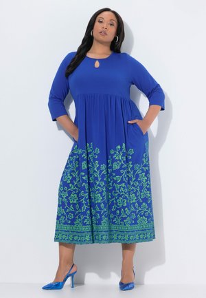 FLORAL BORDER POCKET - Vestido informal - marine