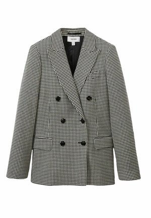 Reiss REGULAR FIT-DREW DOGTOOTH DOUBLE BREASTED - Blejzr - black white