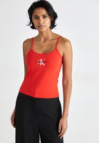 Calvin Klein Jeans - MONOLOGO STRAPPY TANK  - Top - fiery red Thumbnail Image 1