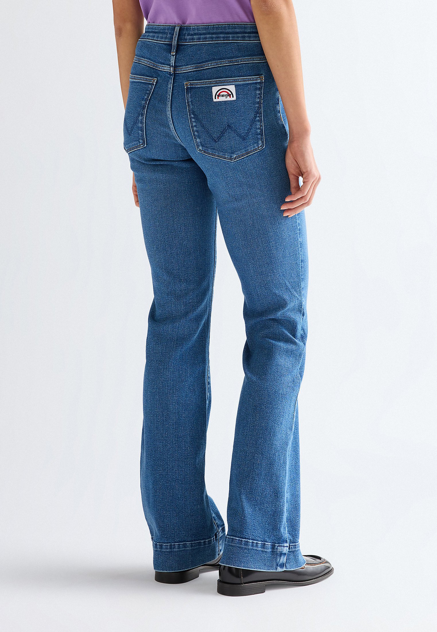 Wrangler FLARE - Flared Jeans - blue/blue denim - Zalando