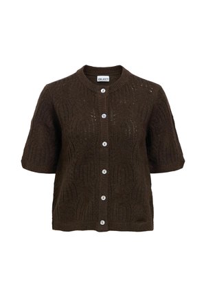 Object, CARDIGAN OPEN STITCH - Gilet - seal brown