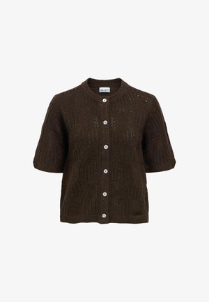 Object, CARDIGAN OPEN STITCH - Gilet - seal brown