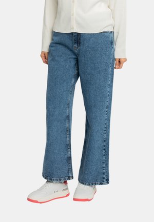 Gisada, GISADA BOYFRIEND CROP DENIM JEANS WITH BOTTOM LABEL - Jeans baggy - light blu