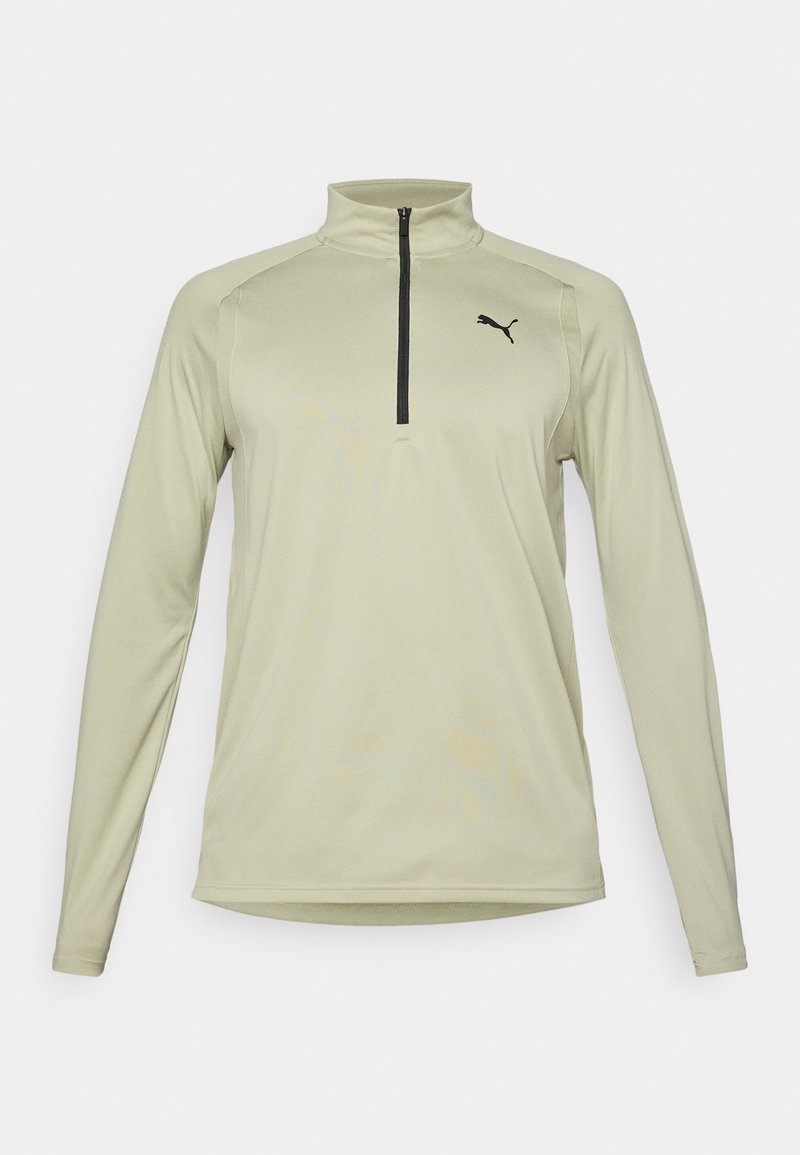 Puma TECH FABRIC MIX 1/4 ZIP - T-shirt à manches longues - lux army ...
