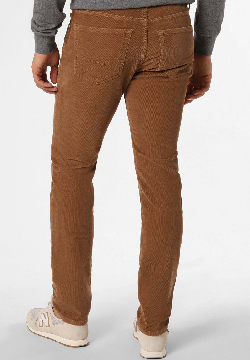 Pierre Cardin LYON - Trousers - sand/dark blue - Zalando