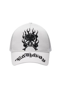 Ed Hardy UNISEX GOTHIC SKULL IN FLAMES FRONT TRUCKER - Cappellino - white white