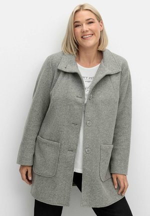 Sheego, Short coat - steingrau meliert