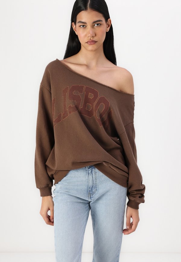 LISBOA OFF SHOULDER - Sweatshirt - chocolate3